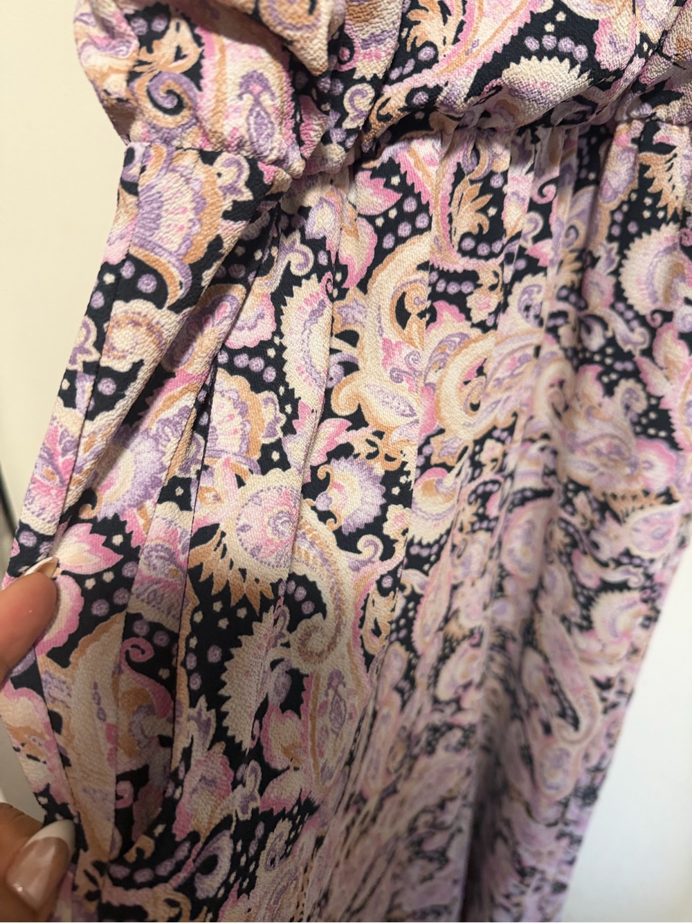 Pink Paisley Ruffle Halter jumpsuit - Picture 4 of 9